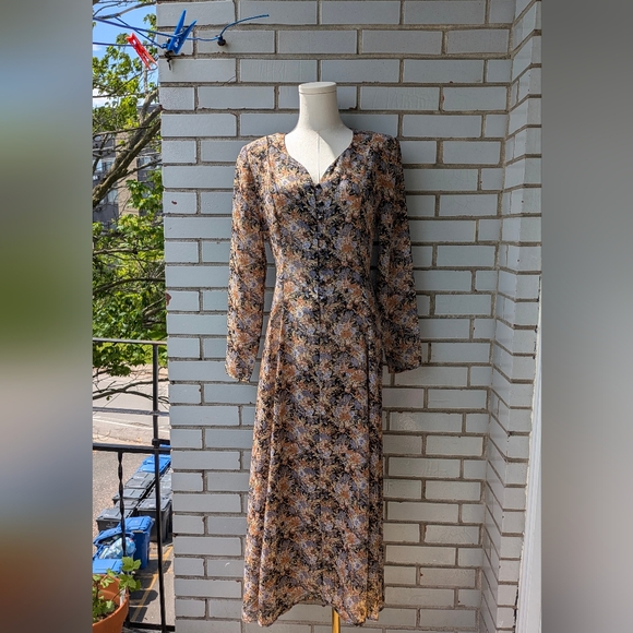 L'atelier Dresses & Skirts - PTP 19"  Vintage L"atelier 1980 shear ghoth flowery maxi dress small to medium